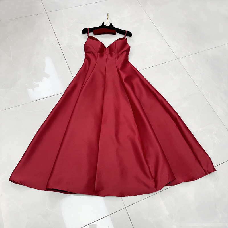 Thirteen line French velvet patchwork suspender with waist cinching and hanging feeling, big hem, small black dress, formal dress A3 # 6589 Thirteen line French velvet patchwork suspender with waist cinching and hanging feeling, big hem, small black dress, formal dress A3 # 6589