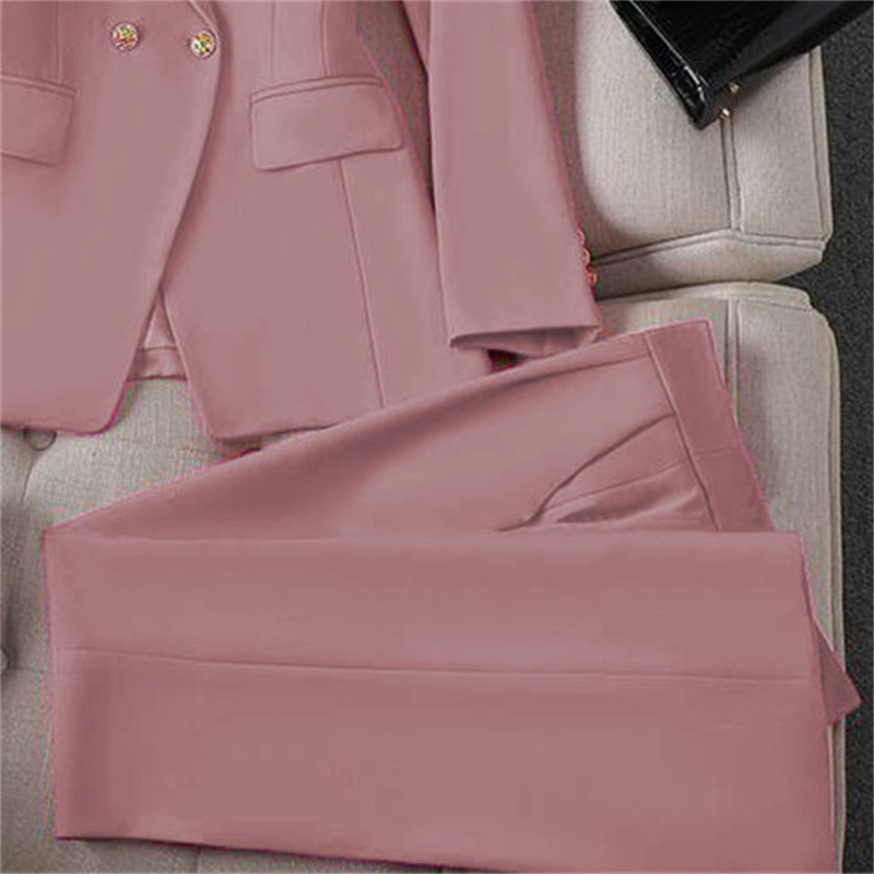 Small suit retro jacket slim fashion 2025 Spring and Autumn women's Korean version casual design sense top and trousers set Small suit retro jacket slim fashion 2025 Spring and Autumn women's Korean version casual design sense top and trousers set