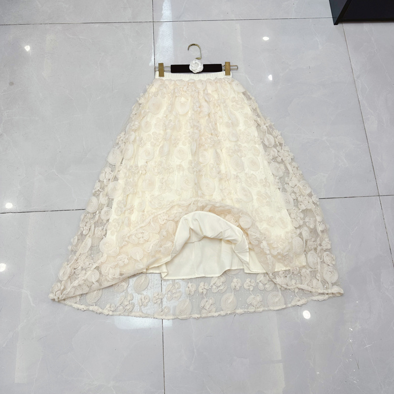 Thirteen Rows Heavy Industry Three Dimensional Flower Glitter Mesh Umbrella Skirt New High Waist Yarn Skirt Half Body Skirt C1 # 1539 Thirteen Rows Heavy Industry Three Dimensional Flower Glitter Mesh Umbrella Skirt New High Waist Yarn Skirt Half Body Skirt C1 # 1539