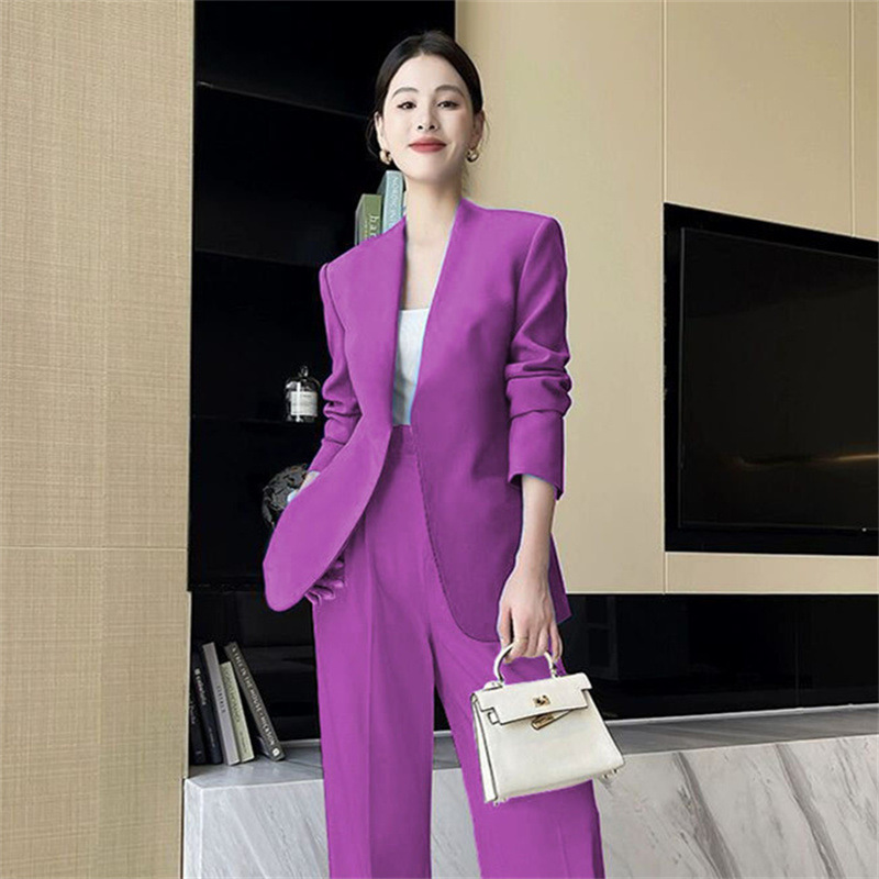 Spring and Autumn Korean version medium long slim fit small suit set for women in the spring of 2025, paired with explosive street casual suit temperament for women Spring and Autumn Korean version medium long slim fit small suit set for women in the spring of 2025, paired with explosive street casual suit temperament for women