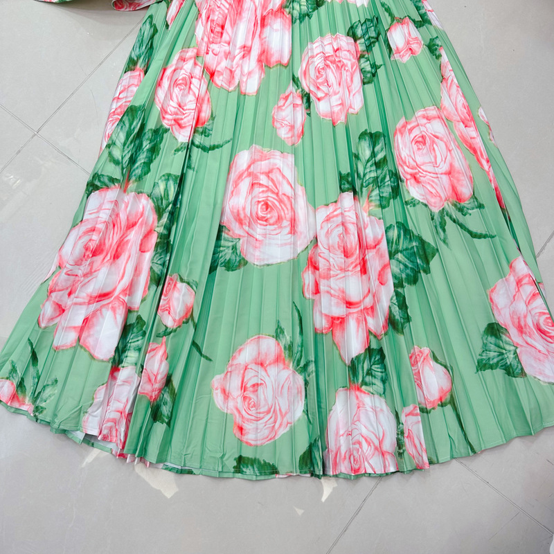 Thirteen line Australian niche print one neck layered pullover+pleated skirt set A2 # 8504 Thirteen line Australian niche print one neck layered pullover+pleated skirt set A2 # 8504