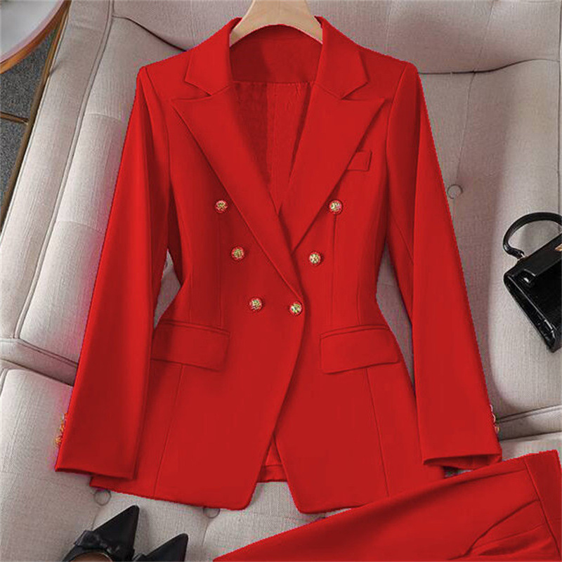 Small suit retro jacket slim fashion 2025 Spring and Autumn women's Korean version casual design sense top and trousers set Small suit retro jacket slim fashion 2025 Spring and Autumn women's Korean version casual design sense top and trousers set