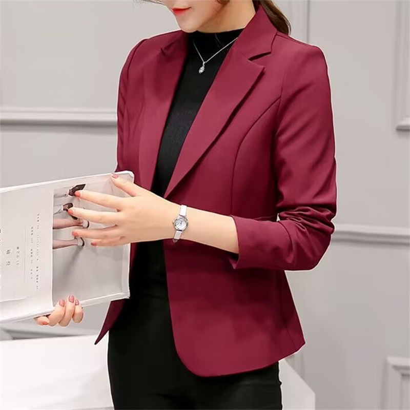 2025 Spring and Autumn New Professional Versatile Suit Long Sleeve Korean Edition Temperament Slimming and Skinny Suit Coat Women's Short Style 2025 Spring and Autumn New Professional Versatile Suit Long Sleeve Korean Edition Temperament Slimming and Skinny Suit Coat Women's Short Style