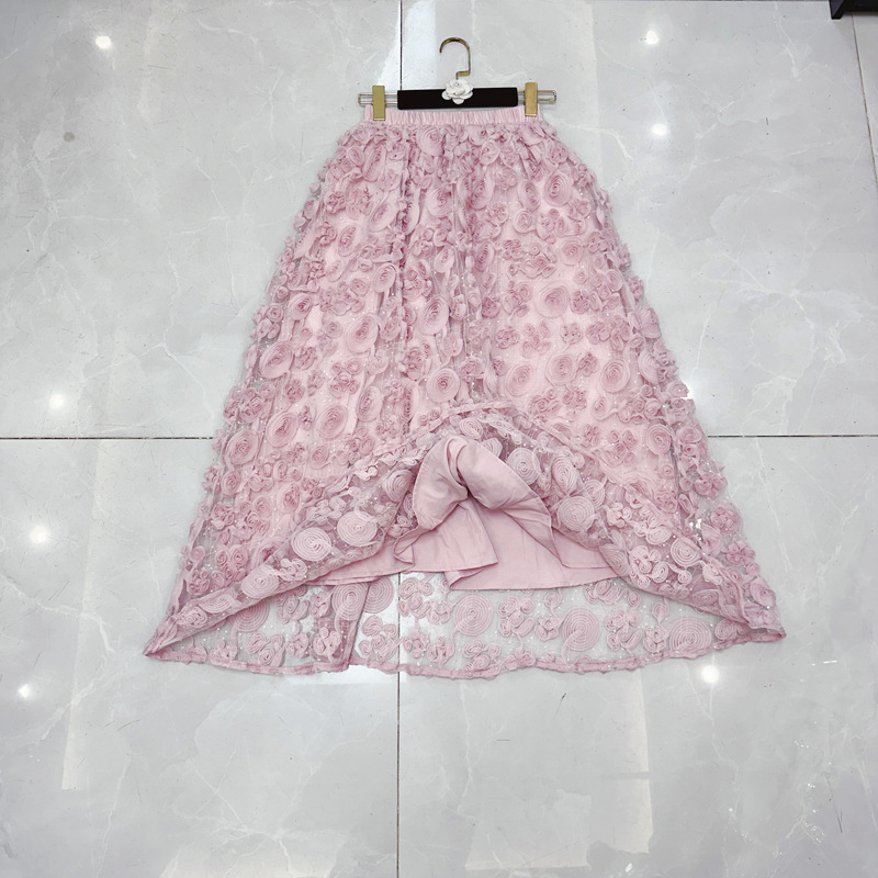 Thirteen Rows Heavy Industry Three Dimensional Flower Glitter Mesh Umbrella Skirt New High Waist Yarn Skirt Half Body Skirt C1 # 1539 Thirteen Rows Heavy Industry Three Dimensional Flower Glitter Mesh Umbrella Skirt New High Waist Yarn Skirt Half Body Skirt C1 # 1539