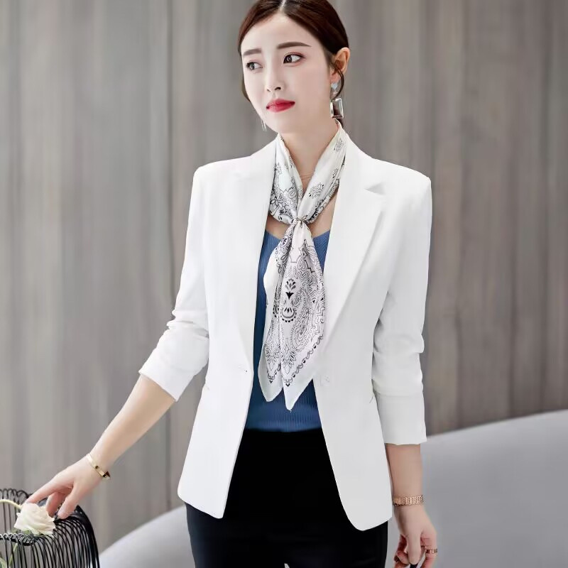 2025 Spring and Autumn New Professional Versatile Suit with Long Sleeve Korean Style, Tailored and Slim, Blue Coat for Women 2025 Spring and Autumn New Professional Versatile Suit with Long Sleeve Korean Style, Tailored and Slim, Blue Coat for Women