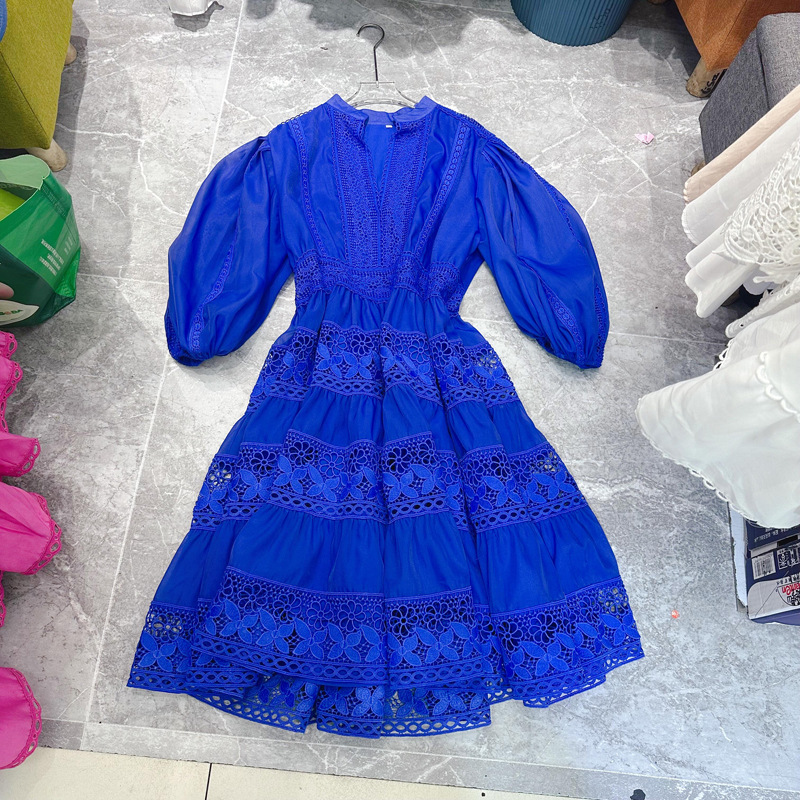 Thirteen lines summer new French socialite dignified and atmospheric design sense Tencel cotton long dress A2 # 3355 Thirteen lines summer new French socialite dignified and atmospheric design sense Tencel cotton long dress A2 # 3355