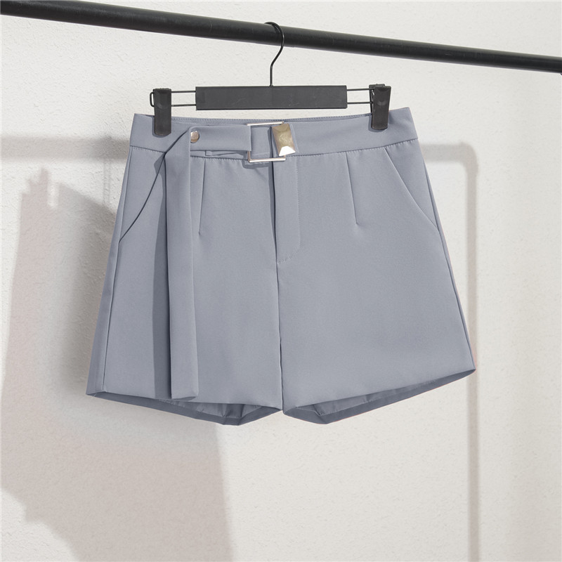 Khaki suit shorts women's black summer thin style 2025 new loose high waisted A-line casual wide leg trousers Khaki suit shorts women's black summer thin style 2025 new loose high waisted A-line casual wide leg trousers