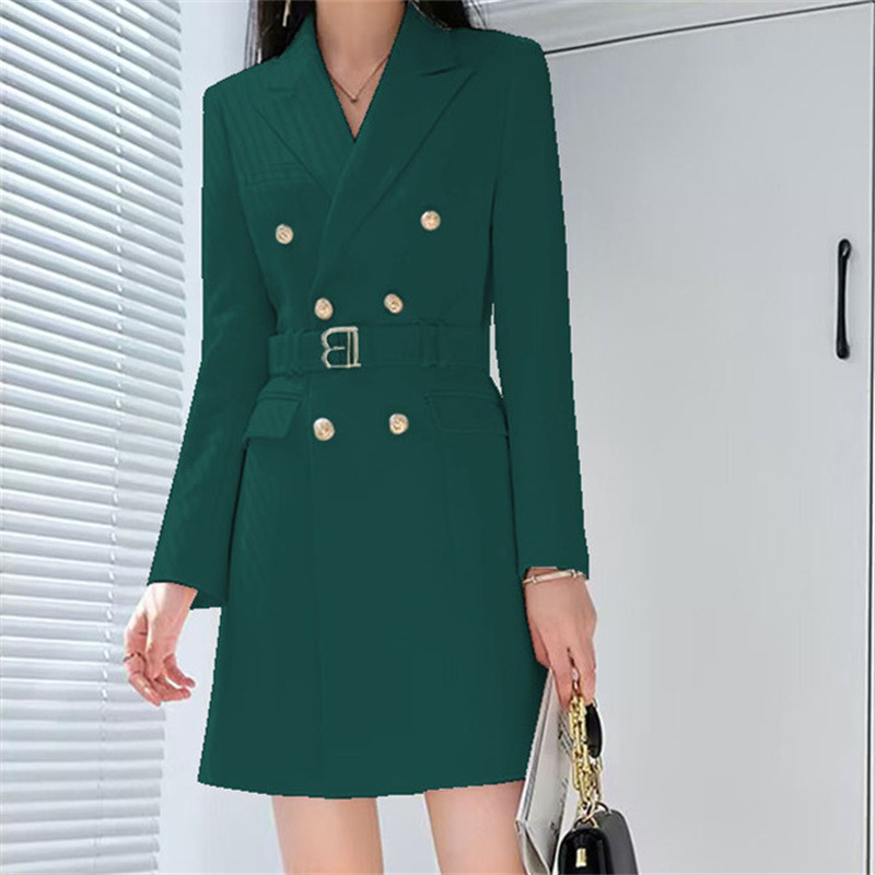 2025 Korean version suit jacket for women, mid length spring and autumn trench coat for women, new double breasted long suit for women 2025 Korean version suit jacket for women, mid length spring and autumn trench coat for women, new double breasted long suit for women