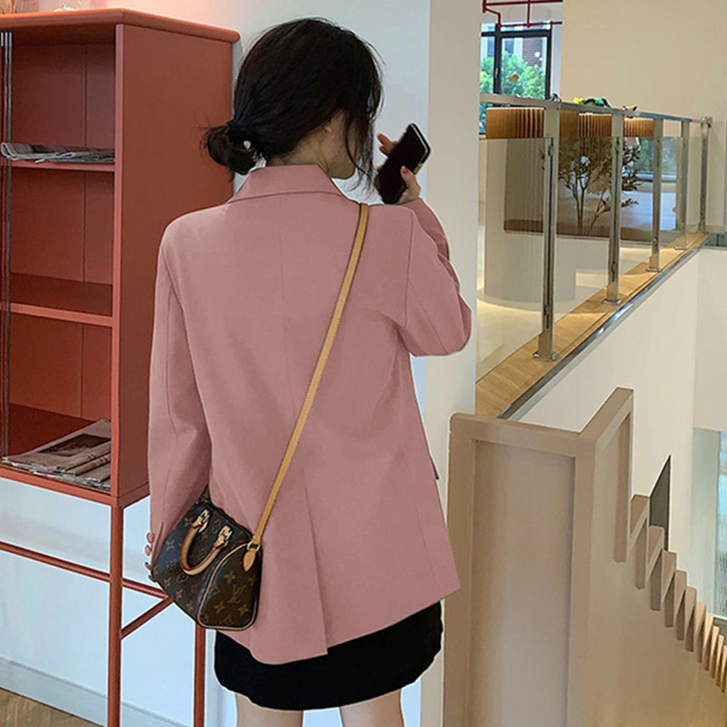 Suit jacket for women 2025 Spring and Autumn Internet celebrity new autumn outfit Korean version loose suit pink casual suit jacket for women Suit jacket for women 2025 Spring and Autumn Internet celebrity new autumn outfit Korean version loose suit pink casual suit jacket for women