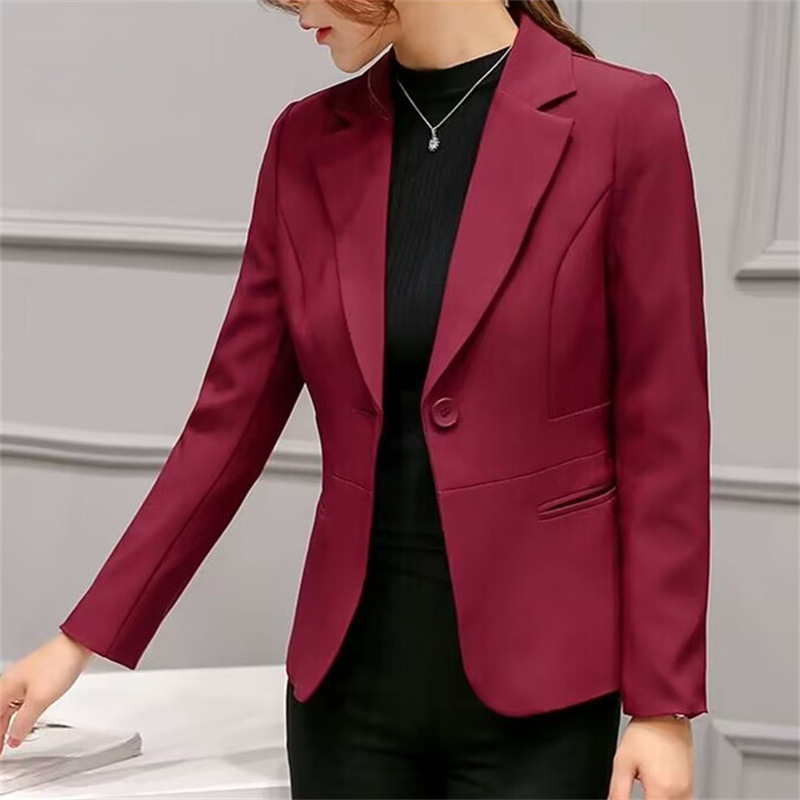 2025 Spring and Autumn New Professional Versatile Suit Long Sleeve Korean Edition Temperament Slimming and Skinny Suit Coat Women's Short Style 2025 Spring and Autumn New Professional Versatile Suit Long Sleeve Korean Edition Temperament Slimming and Skinny Suit Coat Women's Short Style