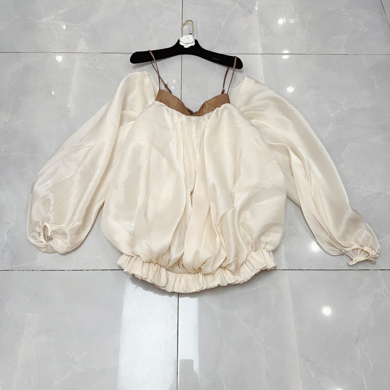 Thirteen Rows Summer New Bubble Age Reducing Pumpkin Strap Fake Two piece Dress Travel Photography Playful A2 # 8929