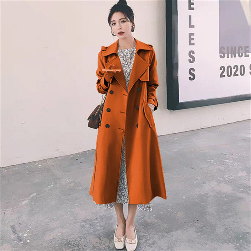 Wind coat jacket for women 2025 Korean version new spring and autumn British style medium long short popular khaki coat Wind coat jacket for women 2025 Korean version new spring and autumn British style medium long short popular khaki coat