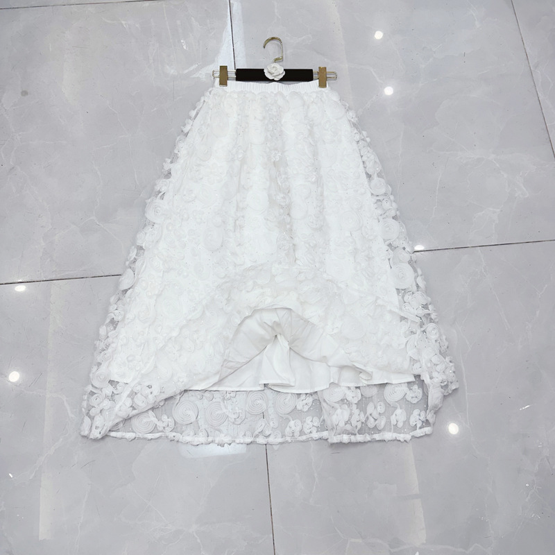 Thirteen Rows Heavy Industry Three Dimensional Flower Glitter Mesh Umbrella Skirt New High Waist Yarn Skirt Half Body Skirt C1 # 1539 Thirteen Rows Heavy Industry Three Dimensional Flower Glitter Mesh Umbrella Skirt New High Waist Yarn Skirt Half Body Skirt C1 # 1539