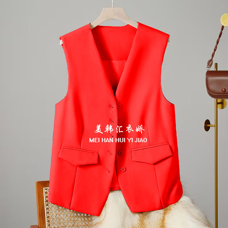 Suit vest women's 2025 Spring and Autumn new Korean style western-style fashion trend, off shoulder beige vest suit jacket Suit vest women's 2025 Spring and Autumn new Korean style western-style fashion trend, off shoulder beige vest suit jacket