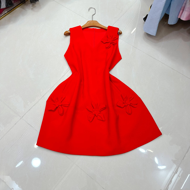 Thirteen Rows Australia Party Show Thin V-neck Handmade Flower Sleeveless Dress Elegant Dress A2 # 8361 Thirteen Rows Australia Party Show Thin V-neck Handmade Flower Sleeveless Dress Elegant Dress A2 # 8361