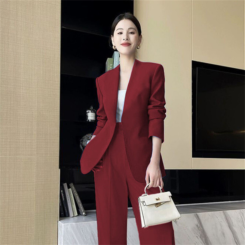 Spring and Autumn Korean version medium long slim fit small suit set for women in the spring of 2025, paired with explosive street casual suit temperament for women Spring and Autumn Korean version medium long slim fit small suit set for women in the spring of 2025, paired with explosive street casual suit temperament for women