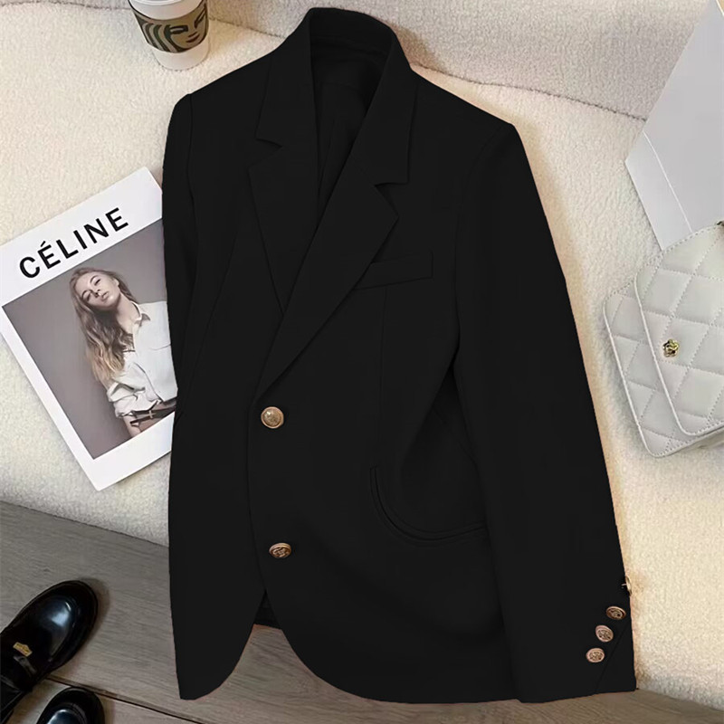 New khaki suit jacket for autumn 2025, women's retro British style, high-end design, versatile small suit New khaki suit jacket for autumn 2025, women's retro British style, high-end design, versatile small suit