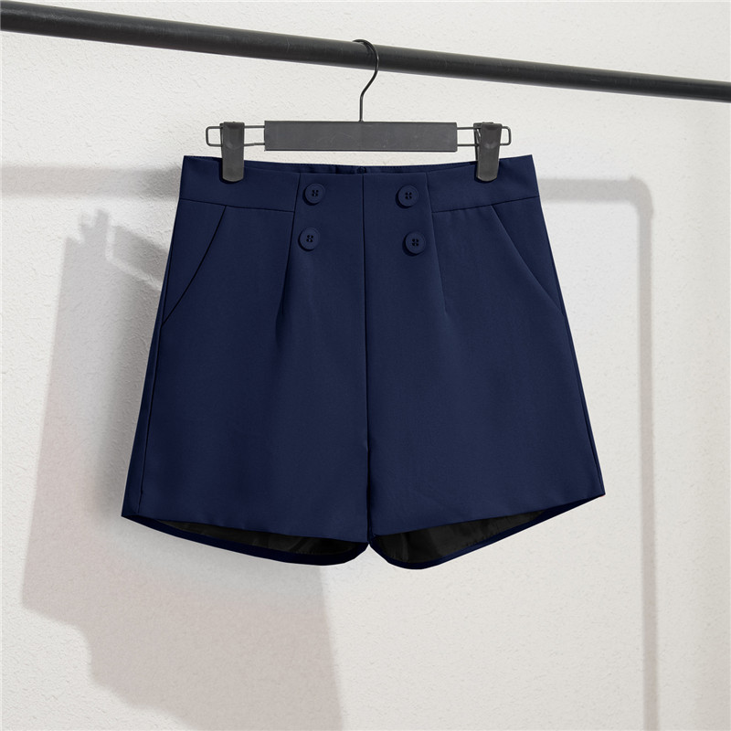 Off white suit shorts, women's black summer thin style, 2025 new loose high waisted A-line casual wide leg hot pants Off white suit shorts, women's black summer thin style, 2025 new loose high waisted A-line casual wide leg hot pants