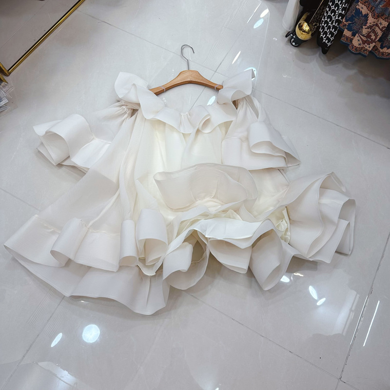 Thirteen line Australian niche versatile slimming one shoulder lotus leaf edge design sense niche dress A2 # 8351 Thirteen line Australian niche versatile slimming one shoulder lotus leaf edge design sense niche dress A2 # 8351