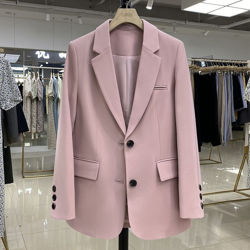Coffee colored suit jacket for petite women, 2025 Spring and Autumn short style retro Korean casual slimming foreign trade suit for women Coffee colored suit jacket for petite women, 2025 Spring and Autumn short style retro Korean casual slimming foreign trade suit for women