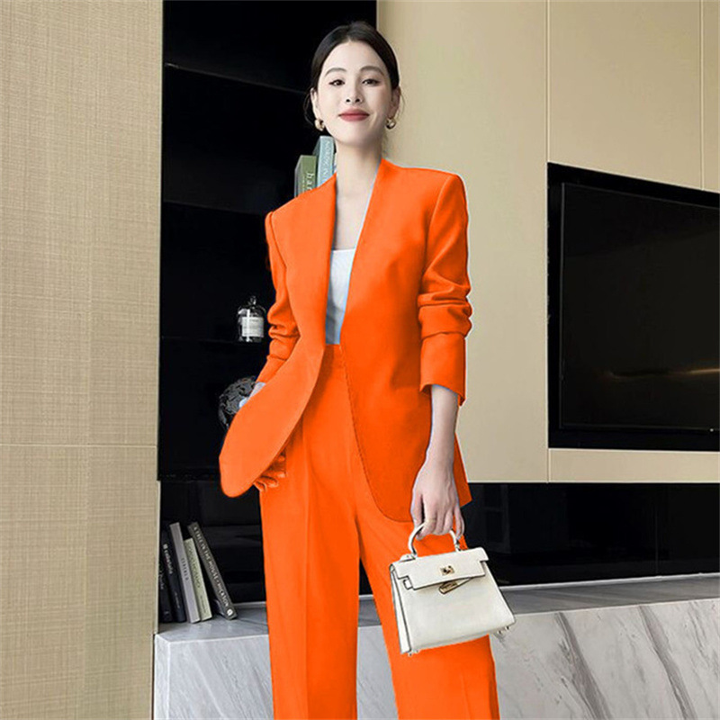 Spring and Autumn Korean version medium long slim fit small suit set for women in the spring of 2025, paired with explosive street casual suit temperament for women Spring and Autumn Korean version medium long slim fit small suit set for women in the spring of 2025, paired with explosive street casual suit temperament for women