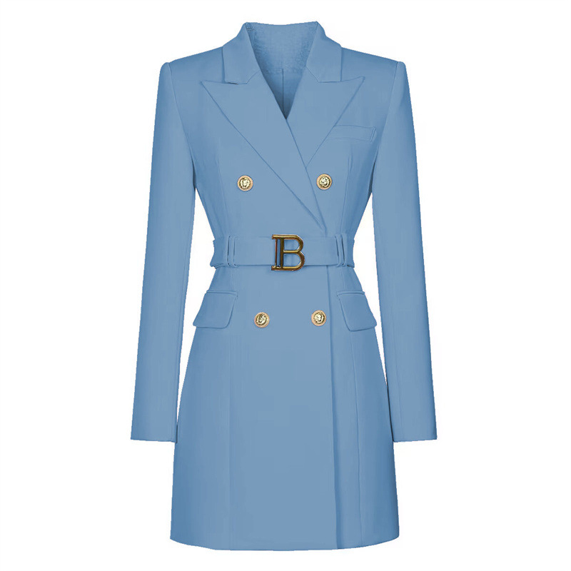 2025 Spring and Autumn New Fashionable Autumn Checkered Korean Edition Belt Long Sleeve Slimming Temperament Commuter Suit Dress for Women 2025 Spring and Autumn New Fashionable Autumn Checkered Korean Edition Belt Long Sleeve Slimming Temperament Commuter Suit Dress for Women