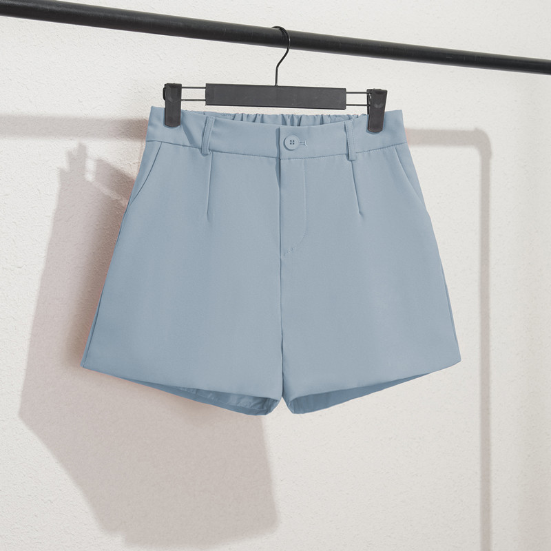 Spring and summer slim fit and slimming shorts for women in blue, new 2025 Korean version with a casual A-line design, wide leg pants for outerwear Spring and summer slim fit and slimming shorts for women in blue, new 2025 Korean version with a casual A-line design, wide leg pants for outerwear