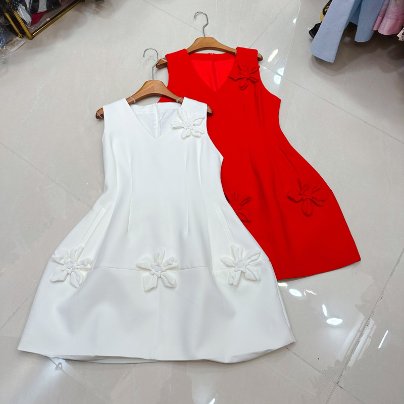 Thirteen Rows Australia Party Show Thin V-neck Handmade Flower Sleeveless Dress Elegant Dress A2 # 8361 Thirteen Rows Australia Party Show Thin V-neck Handmade Flower Sleeveless Dress Elegant Dress A2 # 8361