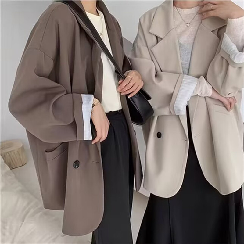 Spring and Autumn White Suit Jacket for Women 2025 Spring and Autumn New Style Leisure Internet Celebrity Explosive Street Loose Small Suit Spring and Autumn White Suit Jacket for Women 2025 Spring and Autumn New Style Leisure Internet Celebrity Explosive Street Loose Small Suit