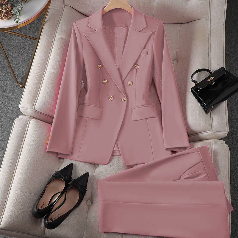 Small suit retro jacket slim fashion 2025 Spring and Autumn women's Korean version casual design sense top and trousers set Small suit retro jacket slim fashion 2025 Spring and Autumn women's Korean version casual design sense top and trousers set