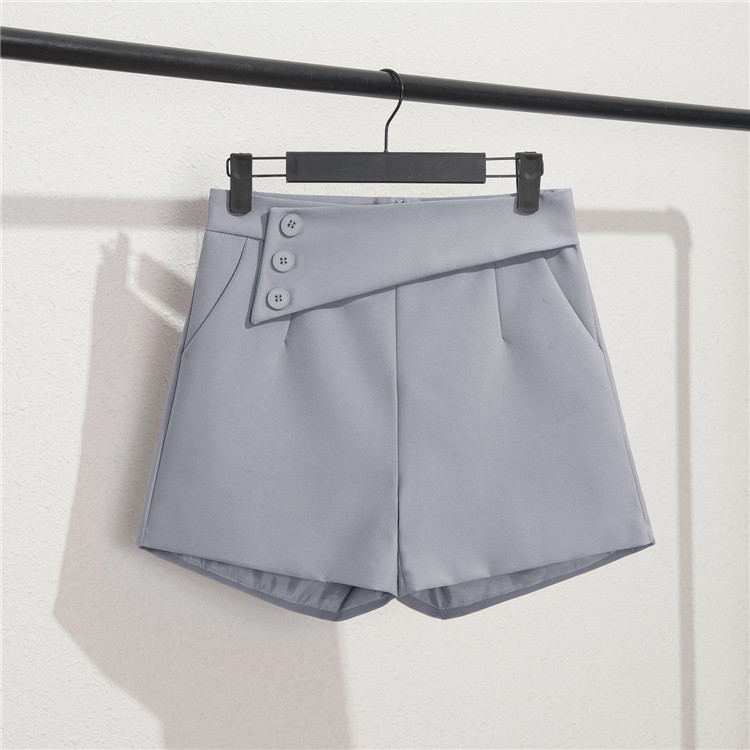 Spring and summer slim fit and slimming shorts for women in blue, new 2025 Korean version with a casual A-line design, wide leg pants for outerwear Spring and summer slim fit and slimming shorts for women in blue, new 2025 Korean version with a casual A-line design, wide leg pants for outerwear