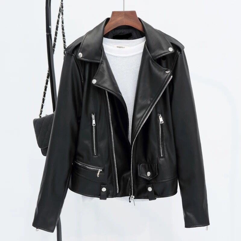 New women's clothing European and American fashion lapel zipper women's leather jacket women's jacket solid color fashion women's jacket women's jacket New women's clothing European and American fashion lapel zipper women's leather jacket women's jacket solid color fashion women's jacket women's jacket
