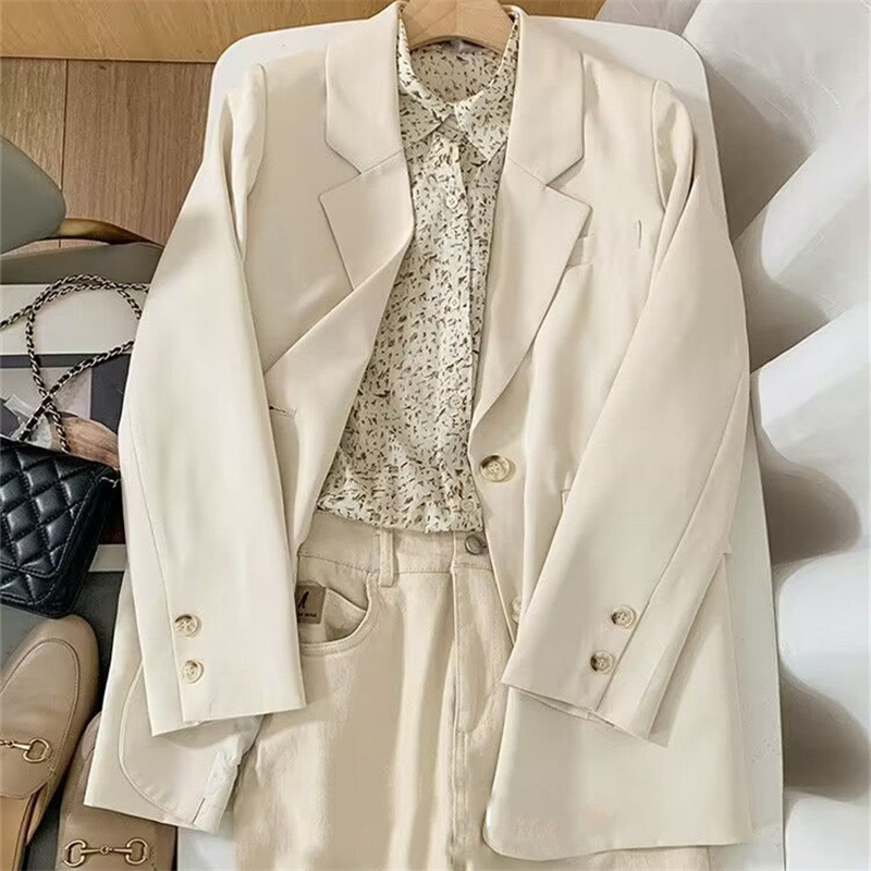 Suit jacket for women in spring, new Korean version classic two button temperament, lemon color loose casual internet famous small suit Suit jacket for women in spring, new Korean version classic two button temperament, lemon color loose casual internet famous small suit