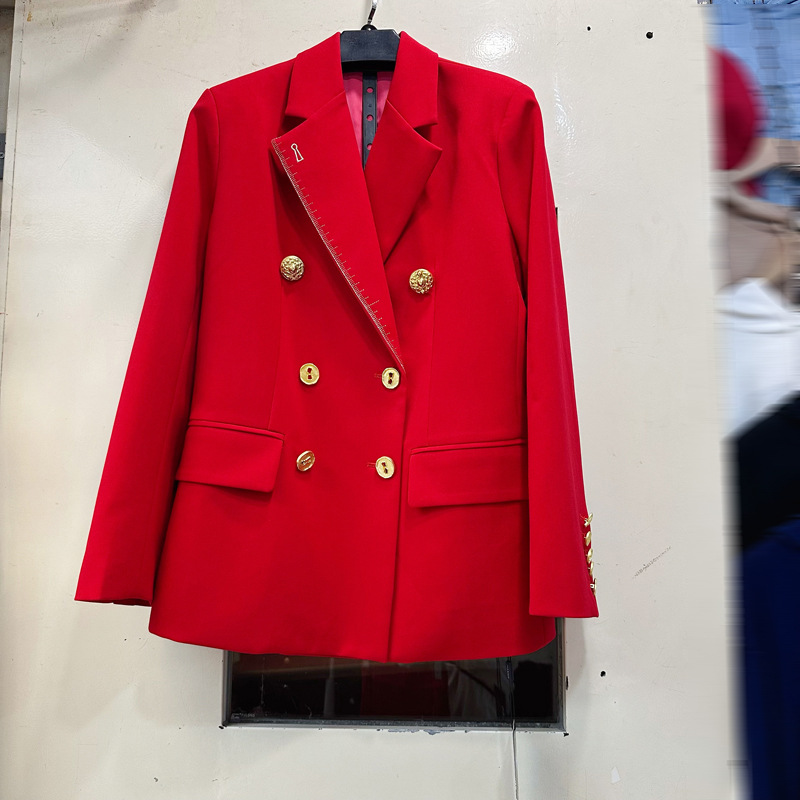 Thirteen line Australian light luxury generous double breasted design suit jacket British style loose top A2 # 8375 Thirteen line Australian light luxury generous double breasted design suit jacket British style loose top A2 # 8375