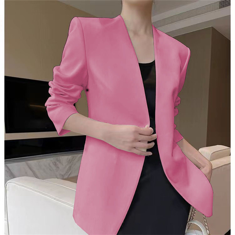 2025 New Small Suit Women's Coat Women's Spring and Autumn Foreign Trade Suit Versatile Fashion Simple Multi Color Top Women 2025 New Small Suit Women's Coat Women's Spring and Autumn Foreign Trade Suit Versatile Fashion Simple Multi Color Top Women