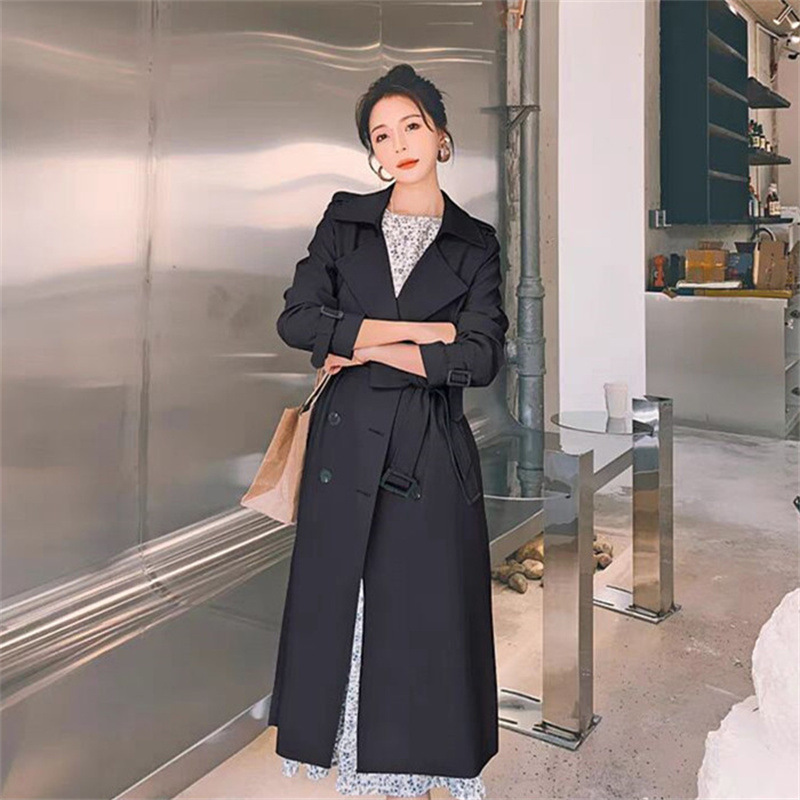 Wind coat jacket for women 2025 Korean version new spring and autumn British style medium long short popular khaki coat Wind coat jacket for women 2025 Korean version new spring and autumn British style medium long short popular khaki coat