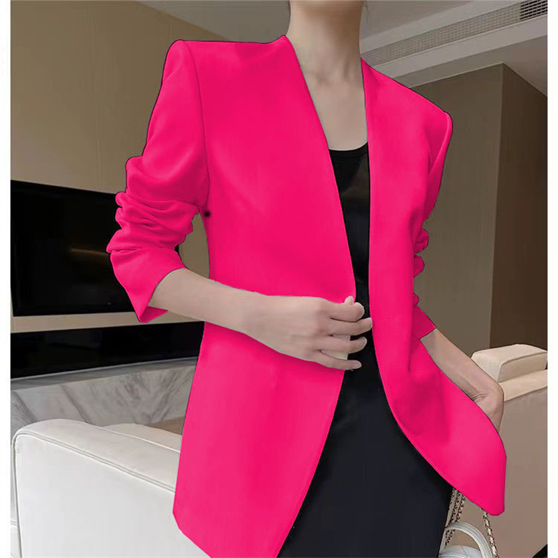 2025 New Small Suit Women's Coat Women's Spring and Autumn Foreign Trade Suit Versatile Fashion Simple Multi Color Top Women 2025 New Small Suit Women's Coat Women's Spring and Autumn Foreign Trade Suit Versatile Fashion Simple Multi Color Top Women