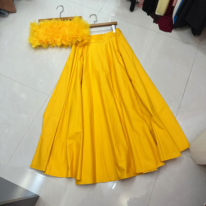 Thirteen Rows Unique Short Petals Embracing Elastic Skirt+High Waist Half Skirt 2-piece Set Beautiful Seaside A1 # 8531 Thirteen Rows Unique Short Petals Embracing Elastic Skirt+High Waist Half Skirt 2-piece Set Beautiful Seaside A1 # 8531