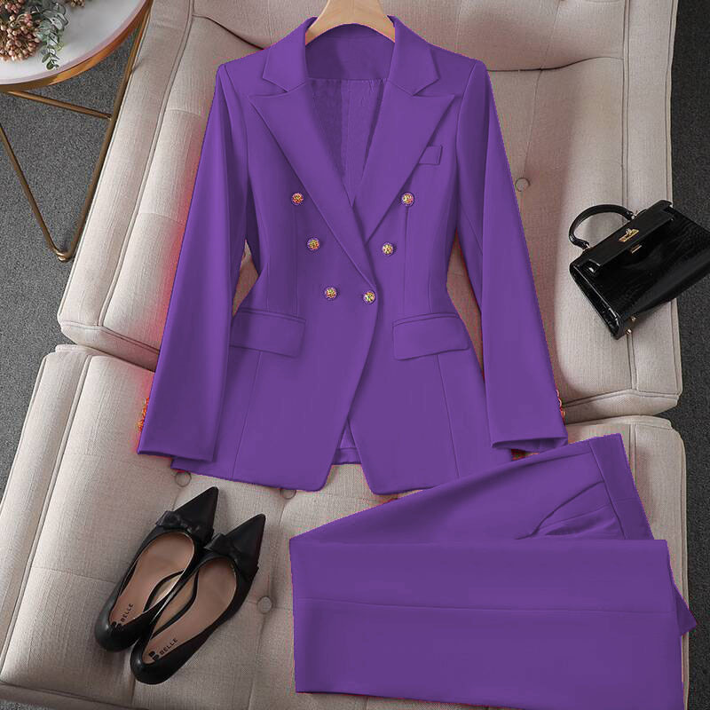 Small suit retro jacket slim fashion 2025 Spring and Autumn women's Korean version casual design sense top and trousers set Small suit retro jacket slim fashion 2025 Spring and Autumn women's Korean version casual design sense top and trousers set