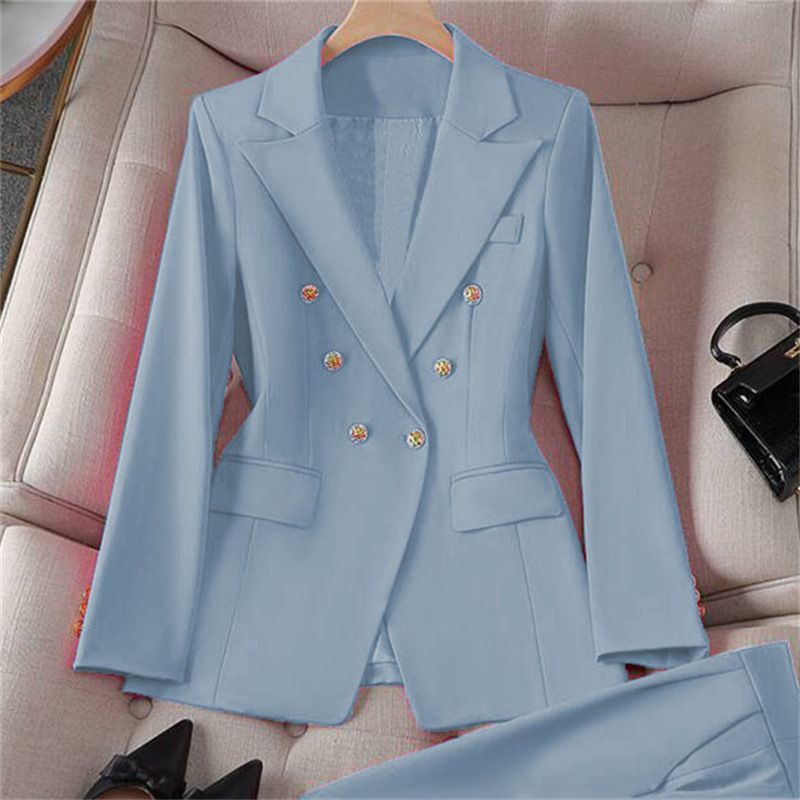 Small suit retro jacket slim fashion 2025 Spring and Autumn women's Korean version casual design sense top and trousers set Small suit retro jacket slim fashion 2025 Spring and Autumn women's Korean version casual design sense top and trousers set