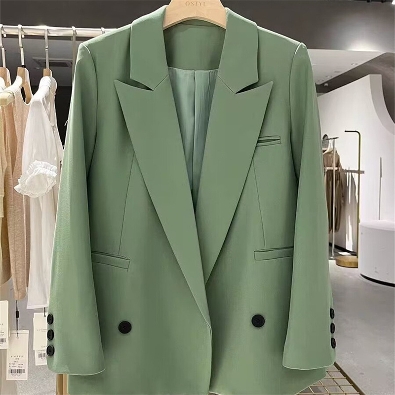 Yellow mini suit jacket for women's Spring and Autumn 2025 new Korean version straight tube casual niche design explosive street trend top Yellow mini suit jacket for women's Spring and Autumn 2025 new Korean version straight tube casual niche design explosive street trend top