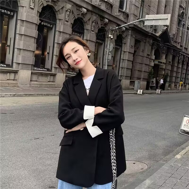 Internet celebrity small suit mid long chic retro belt Korean version 2025 casual temperament ins suit jacket female r Internet celebrity small suit mid long chic retro belt Korean version 2025 casual temperament ins suit jacket female r