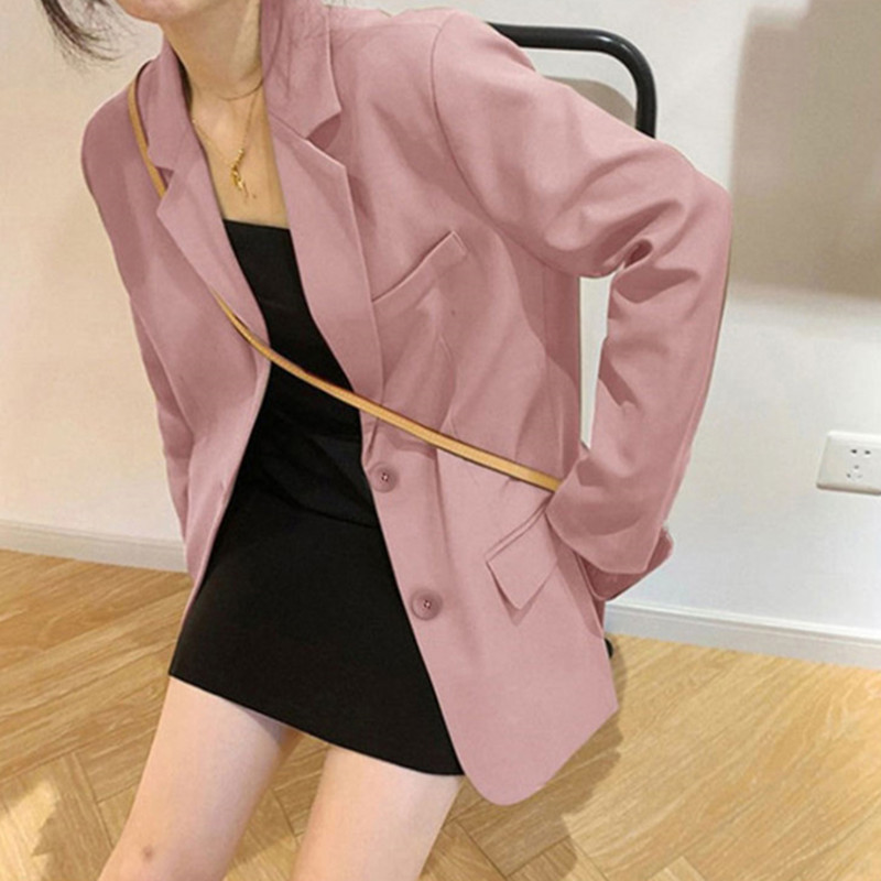 Suit jacket for women 2025 Spring and Autumn Internet celebrity new autumn outfit Korean version loose suit pink casual suit jacket for women Suit jacket for women 2025 Spring and Autumn Internet celebrity new autumn outfit Korean version loose suit pink casual suit jacket for women