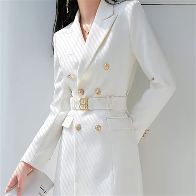2025 Korean version suit jacket for women, mid length spring and autumn trench coat for women, new double breasted long suit for women 2025 Korean version suit jacket for women, mid length spring and autumn trench coat for women, new double breasted long suit for women