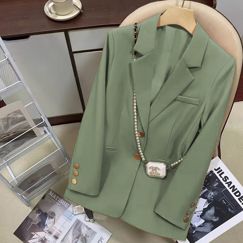 Autumn suit jacket for women 2025 Spring and Autumn new Korean version casual commuting temperament goddess Fan Ka color suit jacket Autumn suit jacket for women 2025 Spring and Autumn new Korean version casual commuting temperament goddess Fan Ka color suit jacket
