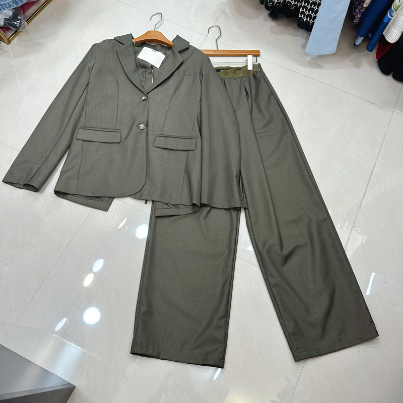 Thirteen element design sense, back split lace up backless loose suit+wide leg trousers set, two-piece set A2 # 8186 Thirteen element design sense, back split lace up backless loose suit+wide leg trousers set, two-piece set A2 # 8186