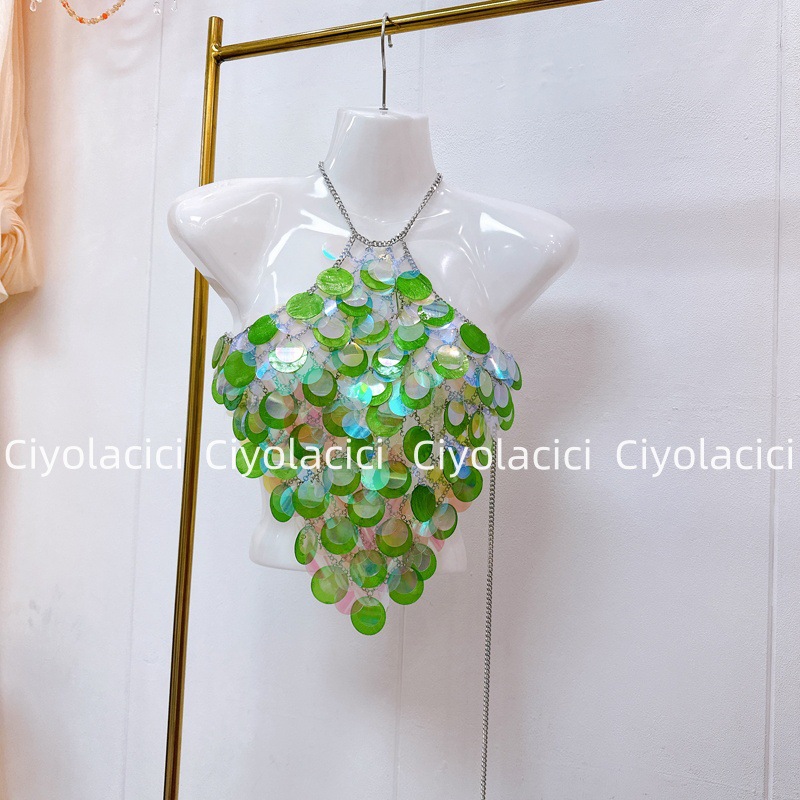 Thirteen Rows Southeast Asia Vietnam Thailand niche handmade chain sling accessories sexy neck hanging nail beads Thirteen Rows Southeast Asia Vietnam Thailand niche handmade chain sling accessories sexy neck hanging nail beads