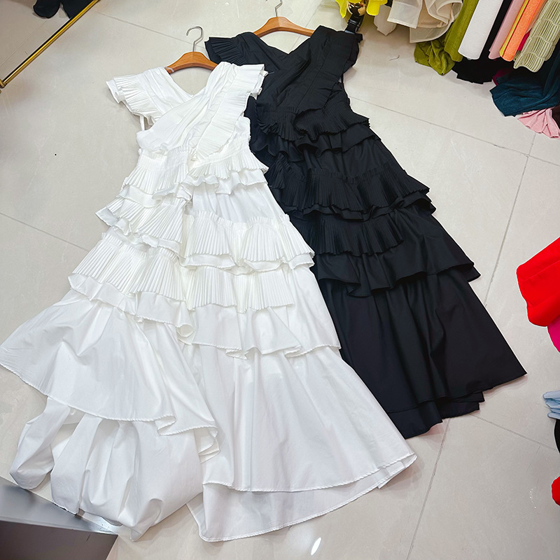 Thirteen Rows Australian niche heavy industry retro cake skirt black dress with high-end feel long skirt A1 # 8567 Thirteen Rows Australian niche heavy industry retro cake skirt black dress with high-end feel long skirt A1 # 8567