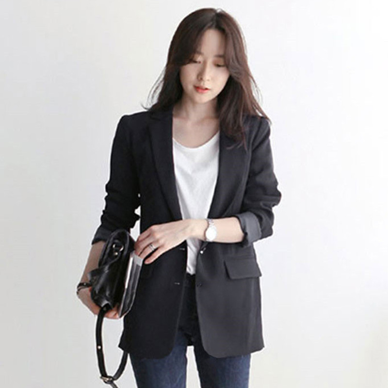 Small suit jacket women's Korean version loose 2025 Spring and Autumn British style black short student suit small top Small suit jacket women's Korean version loose 2025 Spring and Autumn British style black short student suit small top