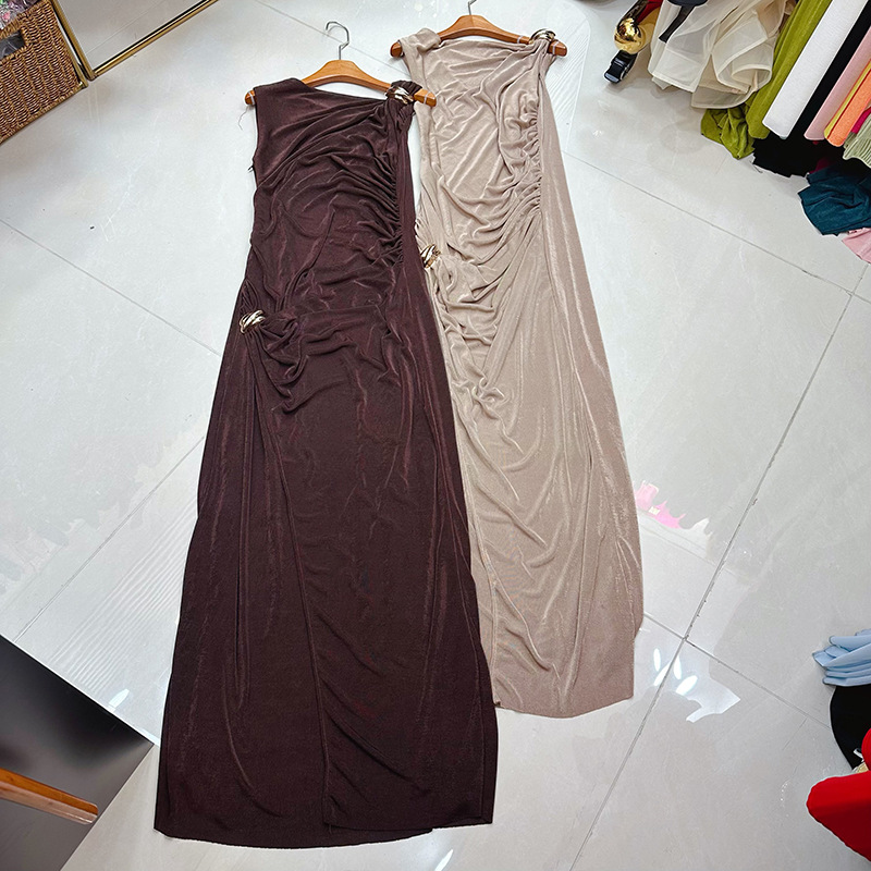 Thirteen Rows Vietnam One Shoulder Dress Dinner Birthday Party Metal Buckle Long Dress Evening Dress A1 # 8571 Thirteen Rows Vietnam One Shoulder Dress Dinner Birthday Party Metal Buckle Long Dress Evening Dress A1 # 8571